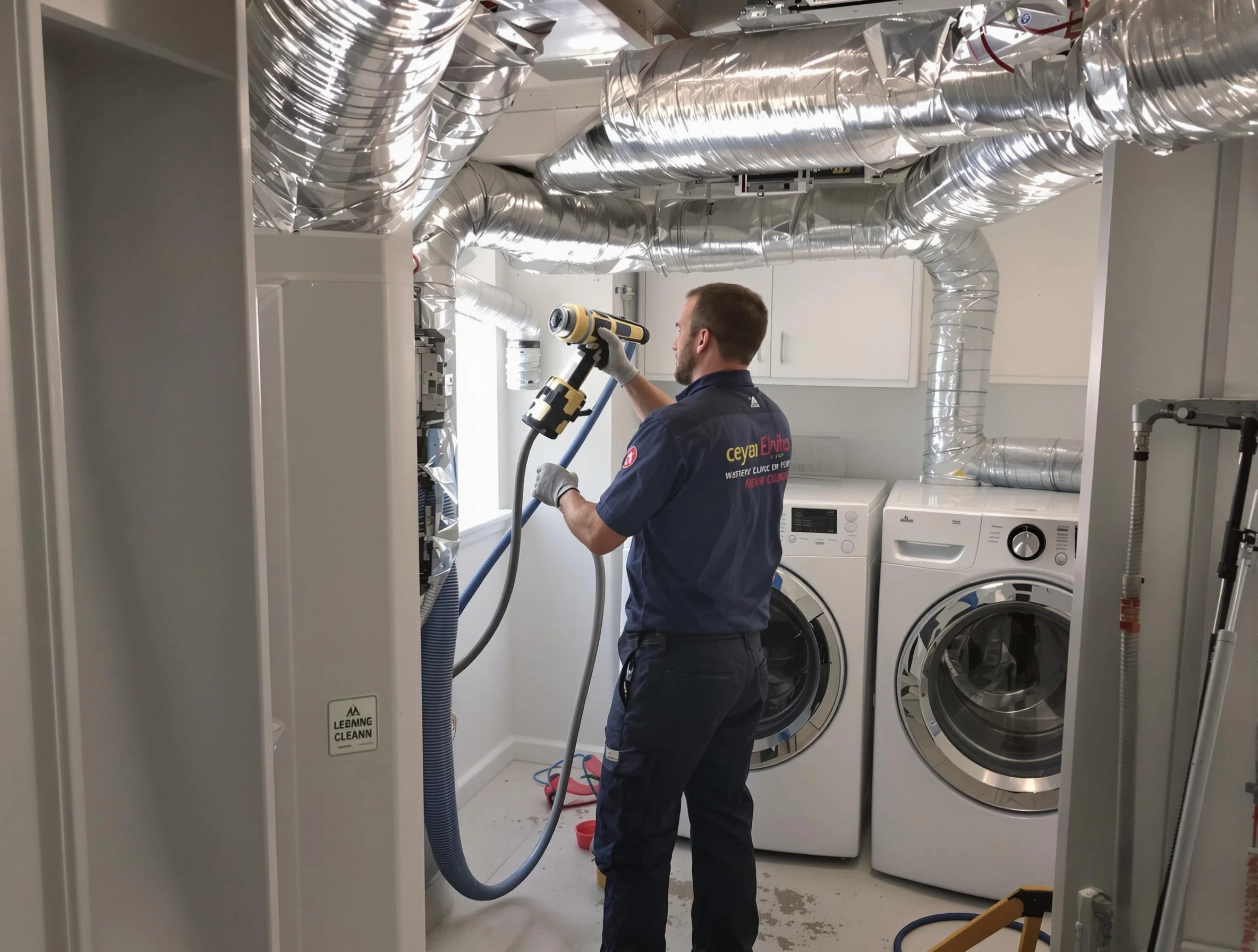 Williamsburg Dryer Vent Cleaning specialist using advanced equipment for thorough duct cleaning in Williamsburg